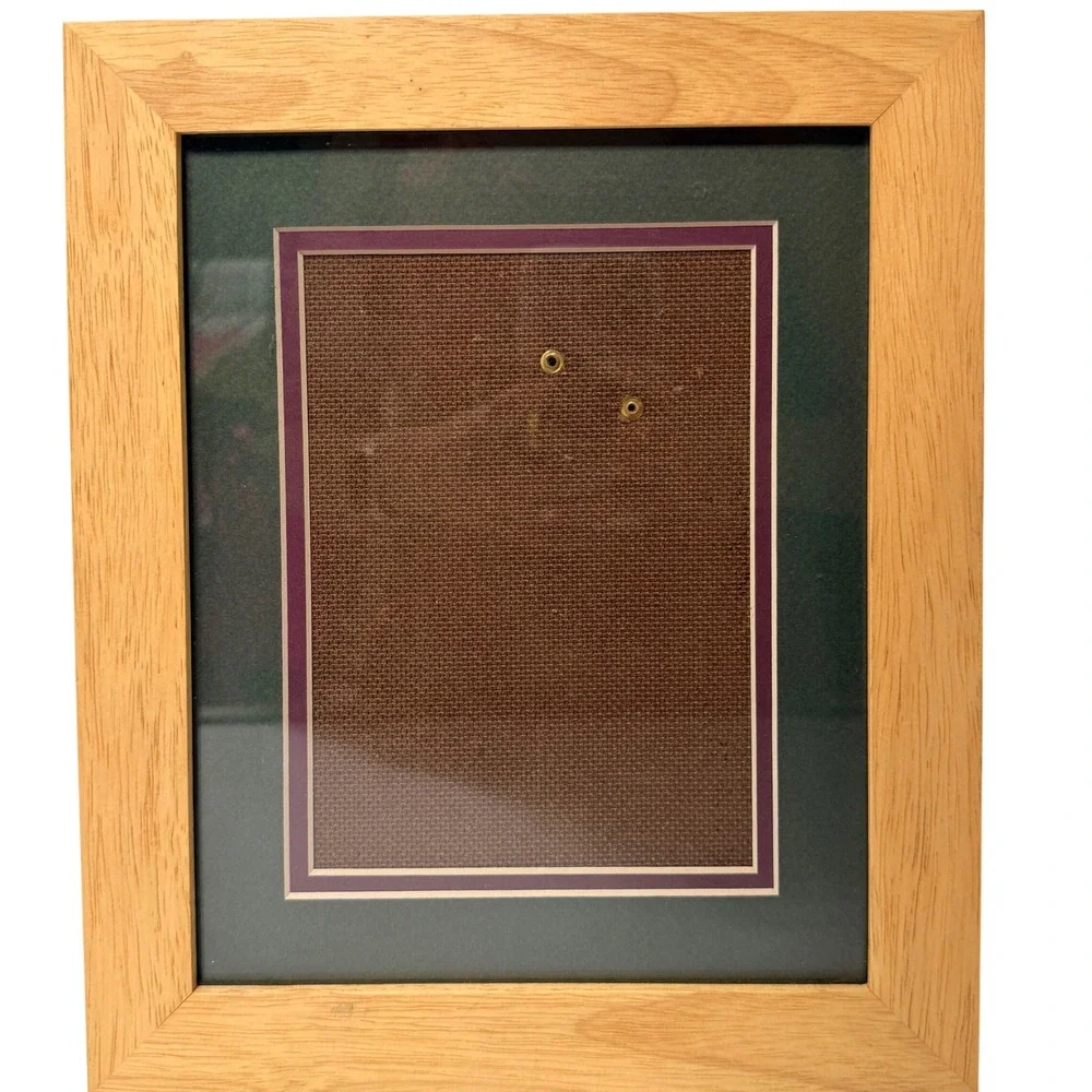 Weston Gallery Light Oak Wood Picture Frame Green Burgundy Triple Mat 5x7 Photo*